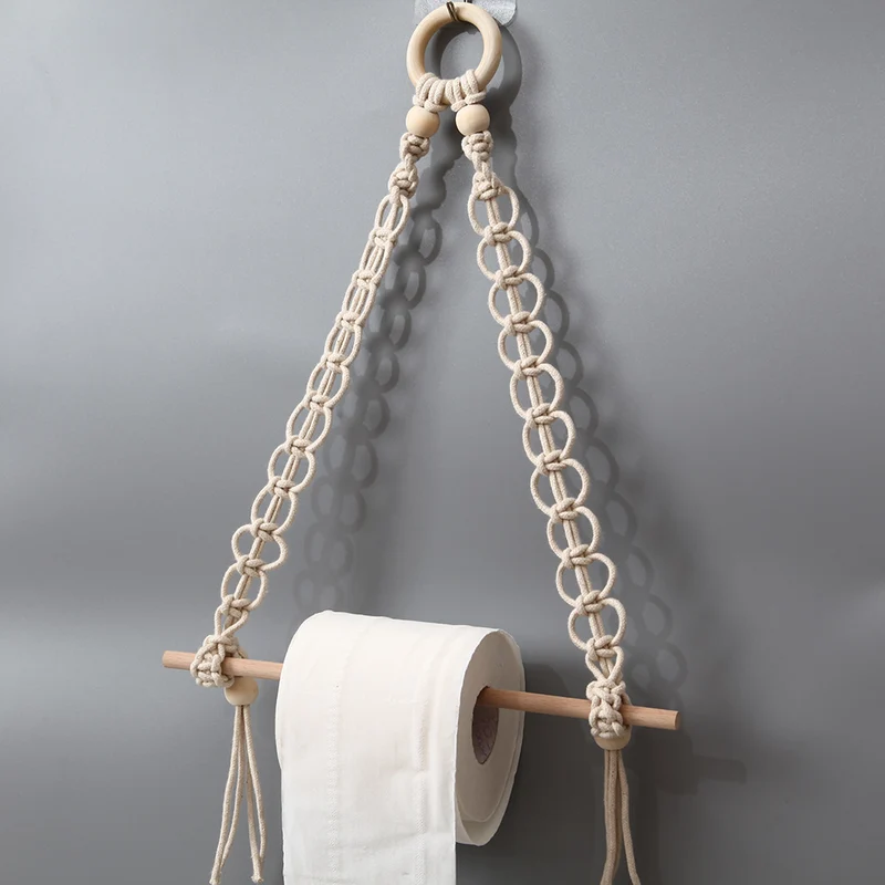 Dekorativer Makramee-Toilettenpapierhalter Karnz