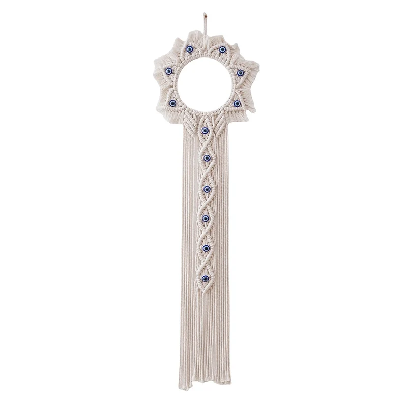 Dekorativer Macramé Wandbehang in Sonnenform Karnz