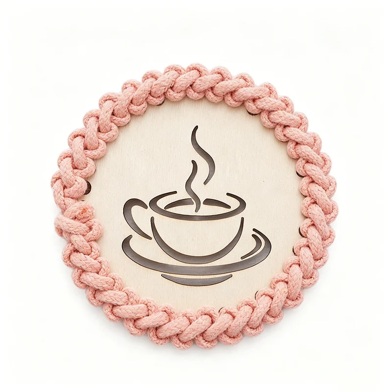 Dekorativer Makramee Kaffeetassenuntersetzer Karnz