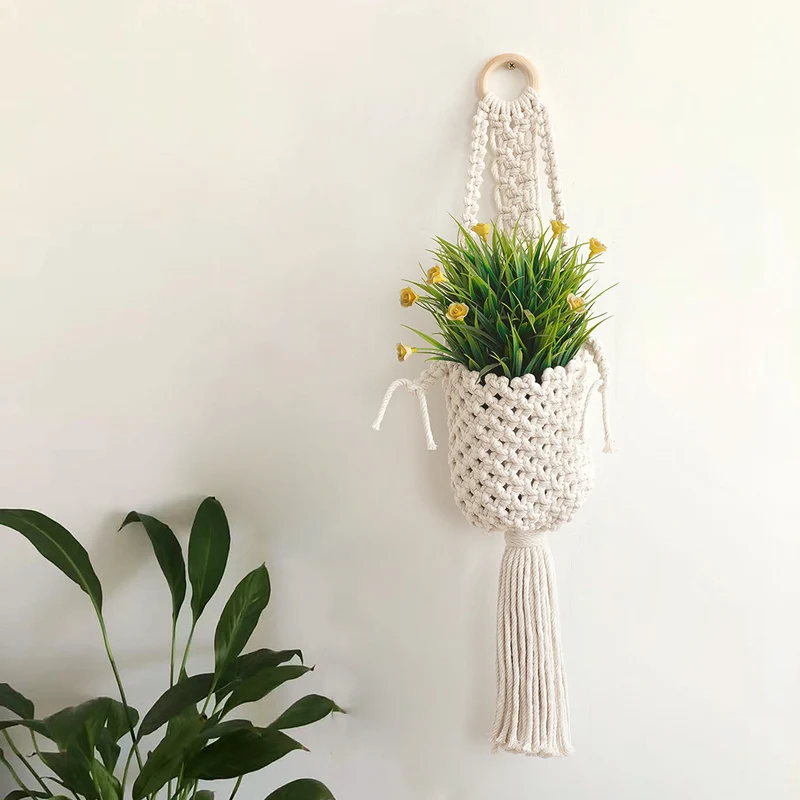 Bohemian Makramee Pflanzenhalter Karnz