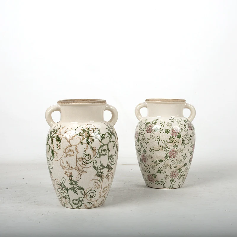 Floraler Keramikvase Karnz