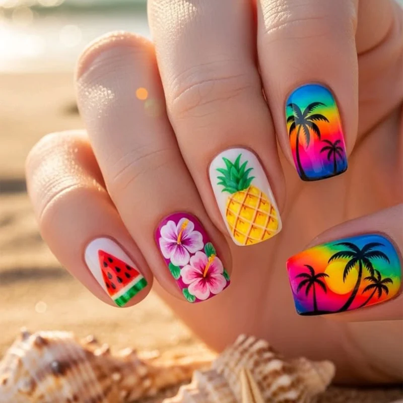 Tropisch-Frucht-inspiriertes Nagelkunst-Set Karnz