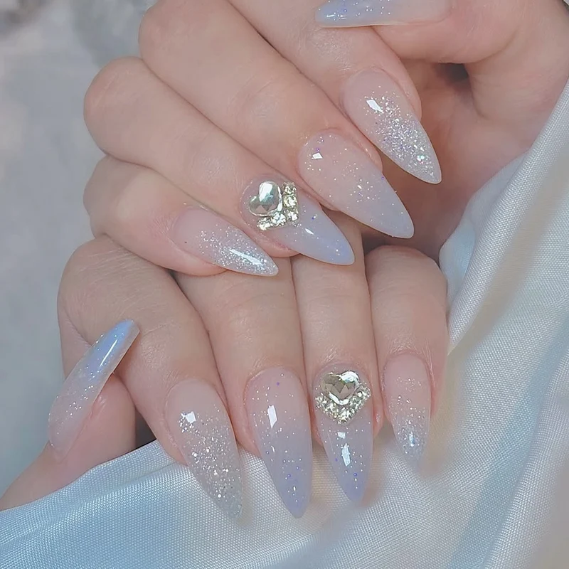Stunning 3D Glitter Stiletto Nagelkunst Extensions Karnz