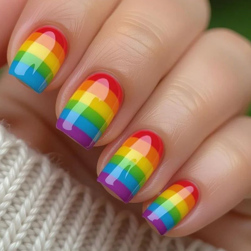 Schichtetes Regenbogen Nagelkunst Set Karnz
