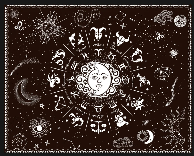 Zodiac-Themen Wandteppich