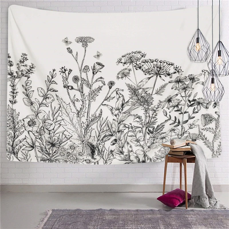 Botanische Illustration Wandteppich