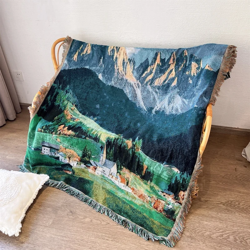 Szenische gemusterte Wurfdecke