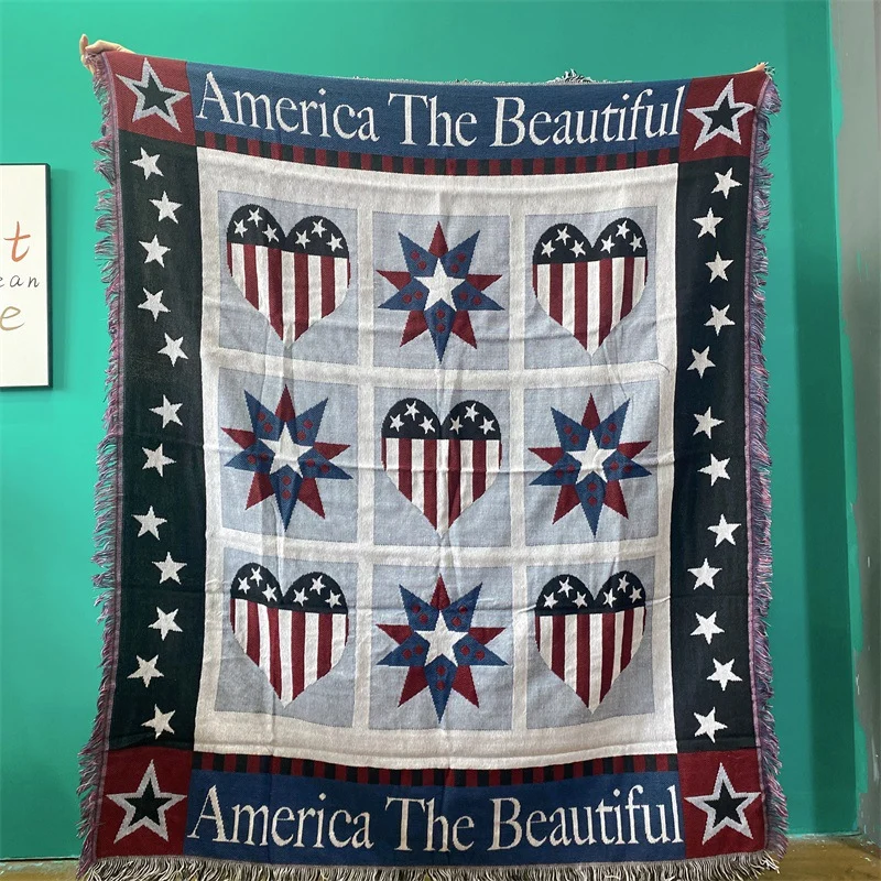 Patriotische Woven Tapestry Throw Decke