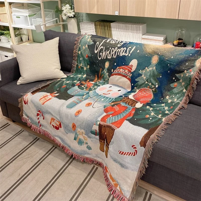 Festliches Weihnachtsthema Wandteppich Wurfdecke