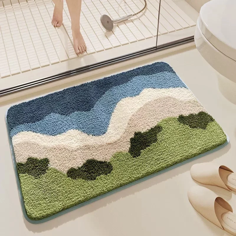 Künstlerische Landschaft Badeteppich