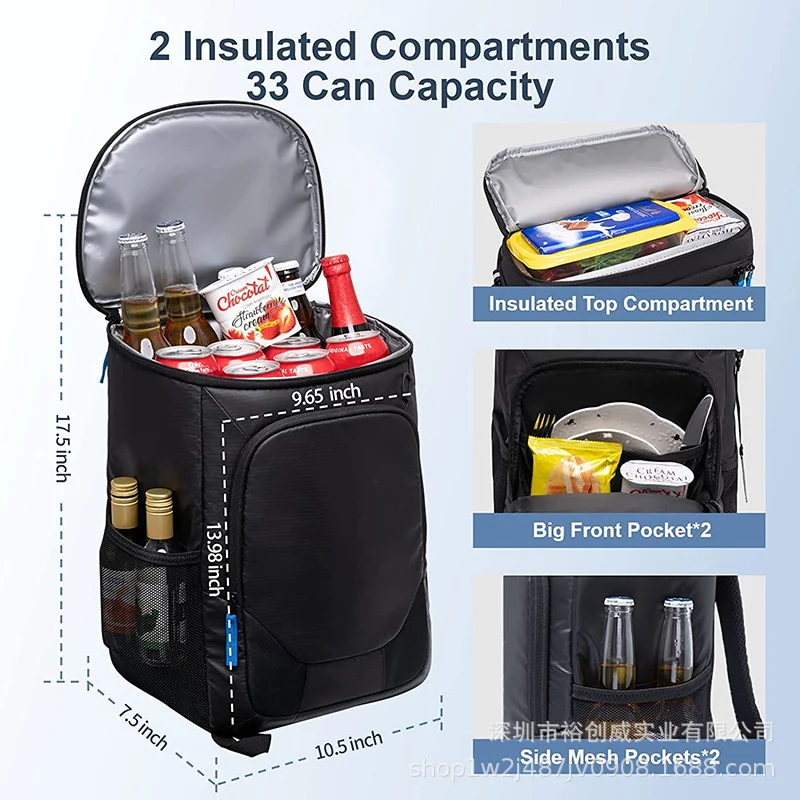 Isolierte Picknick-Kühlerrucksack mit mehreren Fächern Karnz