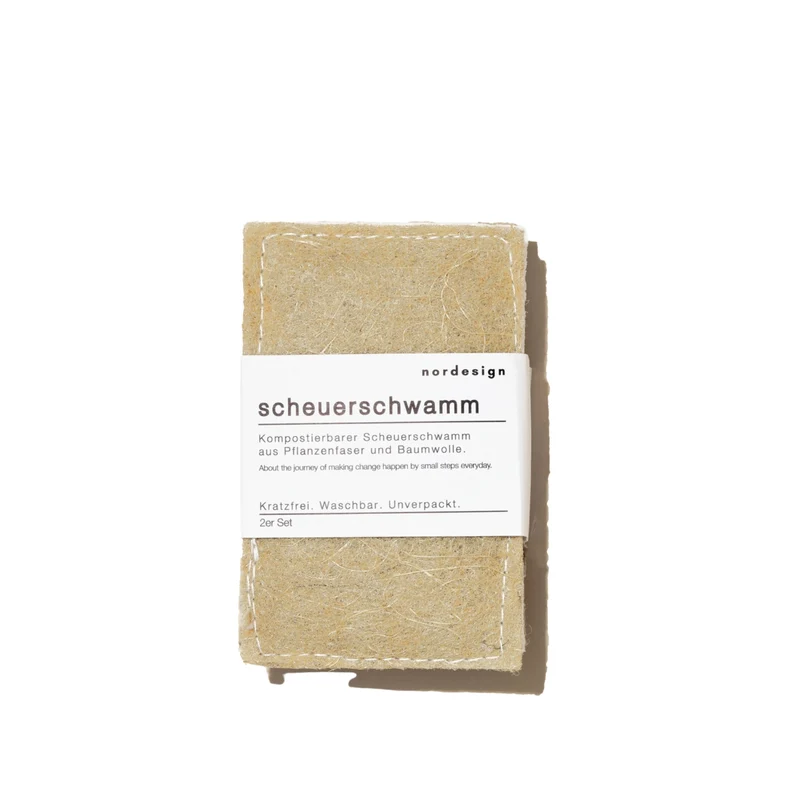 2er Set Scheuerschwamm 11x7x4cm Zellulose Sisalfaser