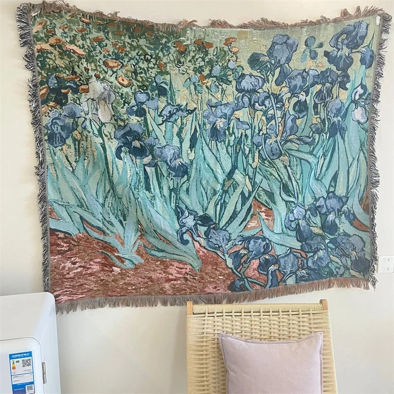 Künstlerischer floraler Wandteppich-Wurfdecke