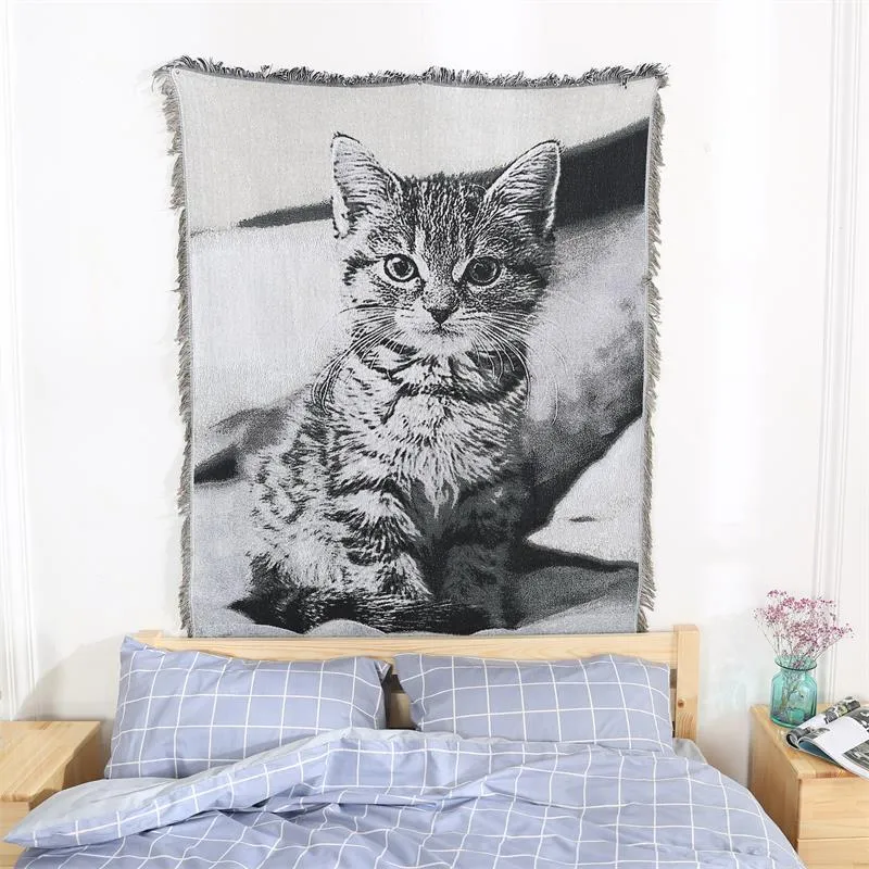 Künstlerische Katzenmuster-Wurfdecke