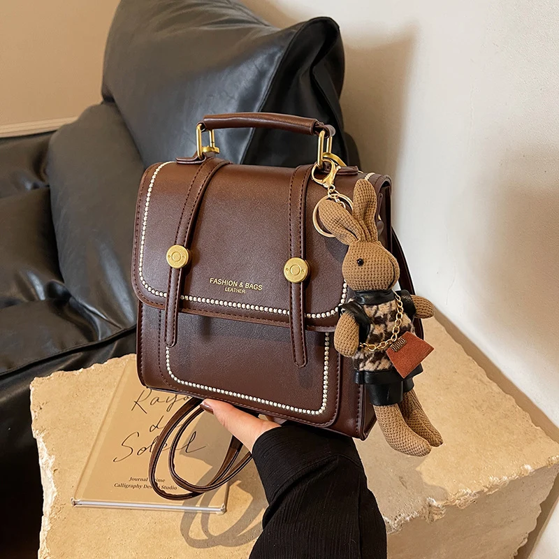 Vintage-inspirierte strukturierte Satchel-Tasche Karnz