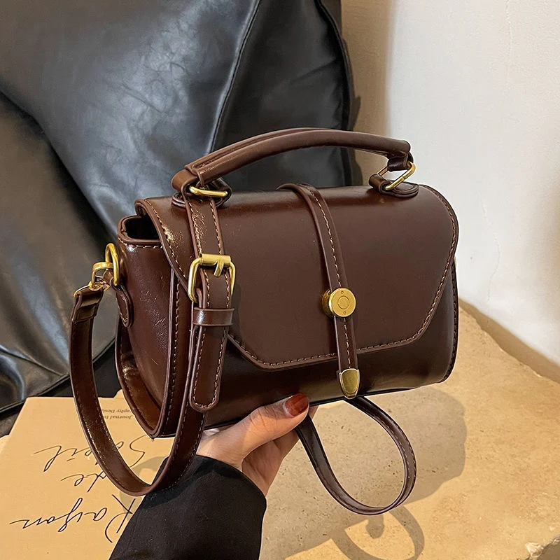Vintage-inspirierte Lederhandtasche Karnz