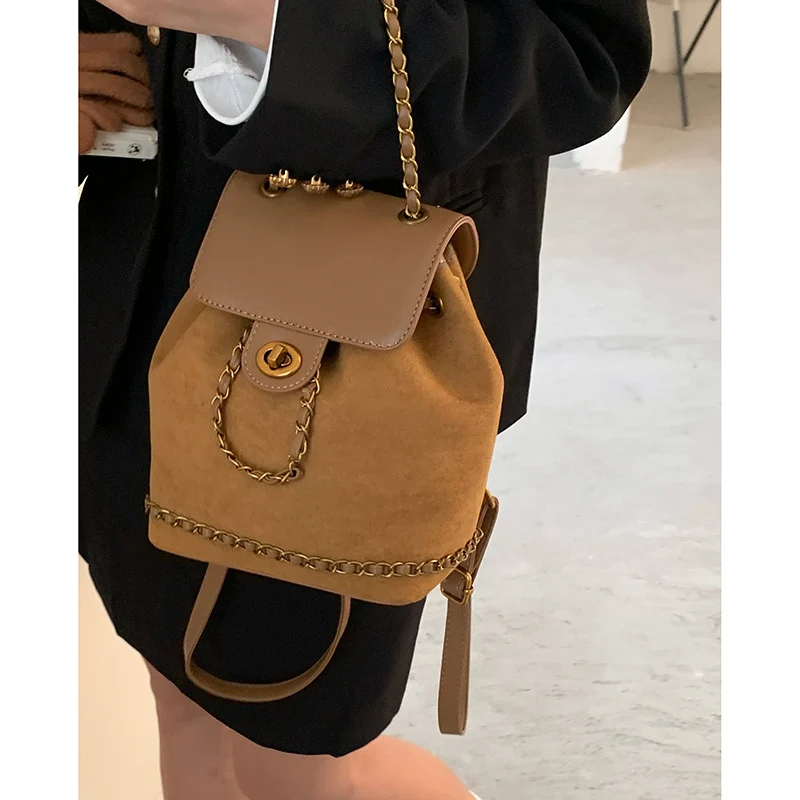 Stylische Wildleder Drawstring Rucksack Karnz