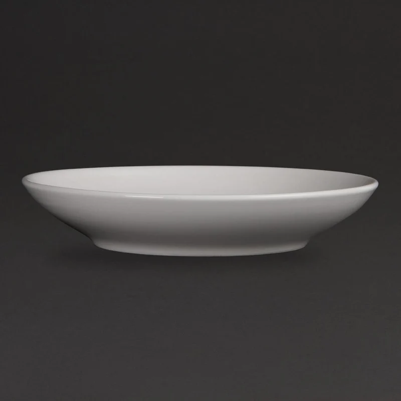 Globoki okrogli krožniki, bela vitro kakovost | Olympia Whiteware | Set 6 kosov | 26cm | Primerno za mikrovalovno pečico, pečico in pomivalni stroj