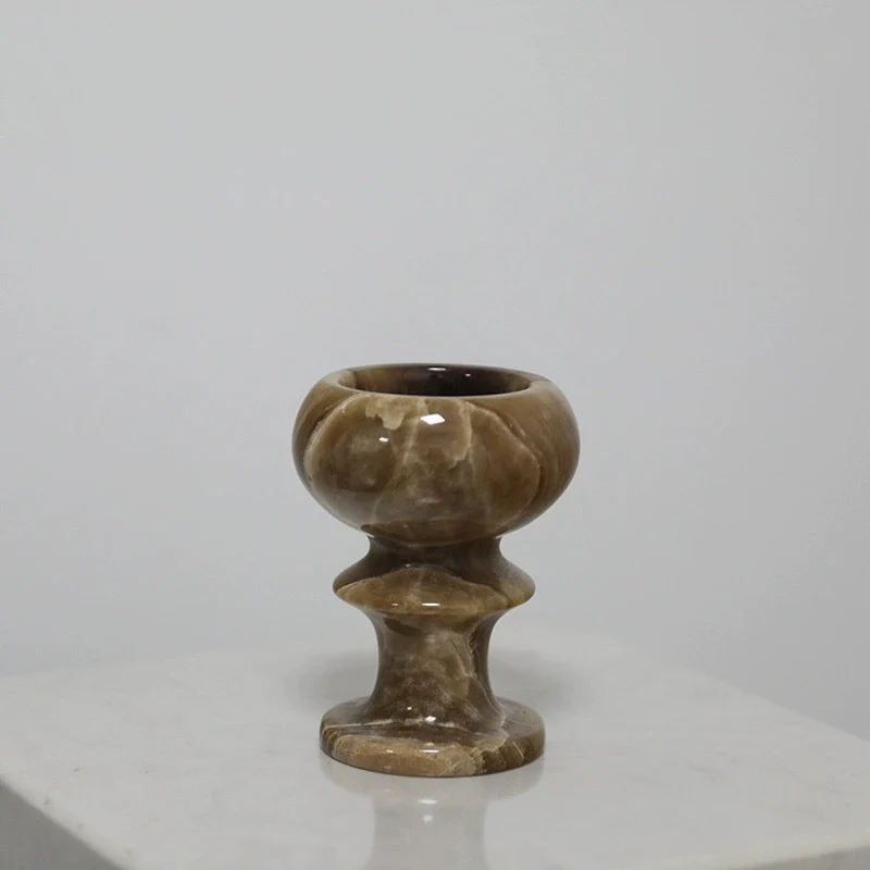 Eleganter dekorativer Marmor Kerzenhalter