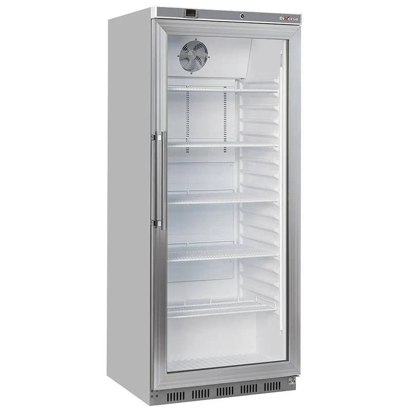 Profi Gastro-Kühlschrank 600L , GN 2/1 , Glastür & Umluft, WR-PG61-XG
