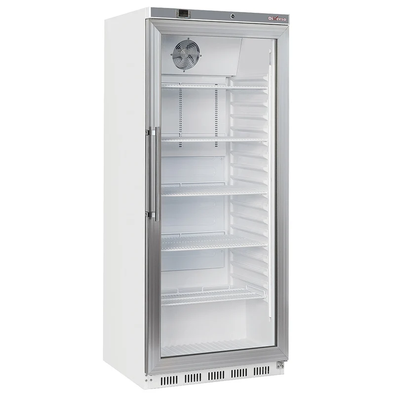 Gewerbe-Umluftkühlschrank 600 Liter mit Glastür , GN 2/1, WR-PG61-LG