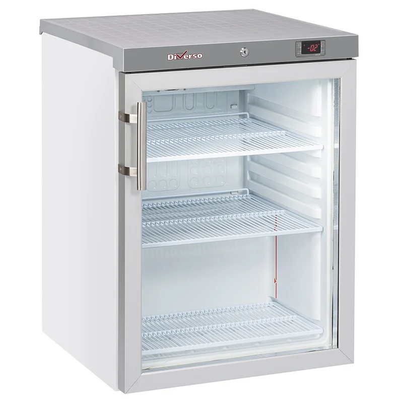 Gewerbe Glastürkühlschrank mit Umluftkühlung , 200 L , Abschließbar, WR-PG21-LG