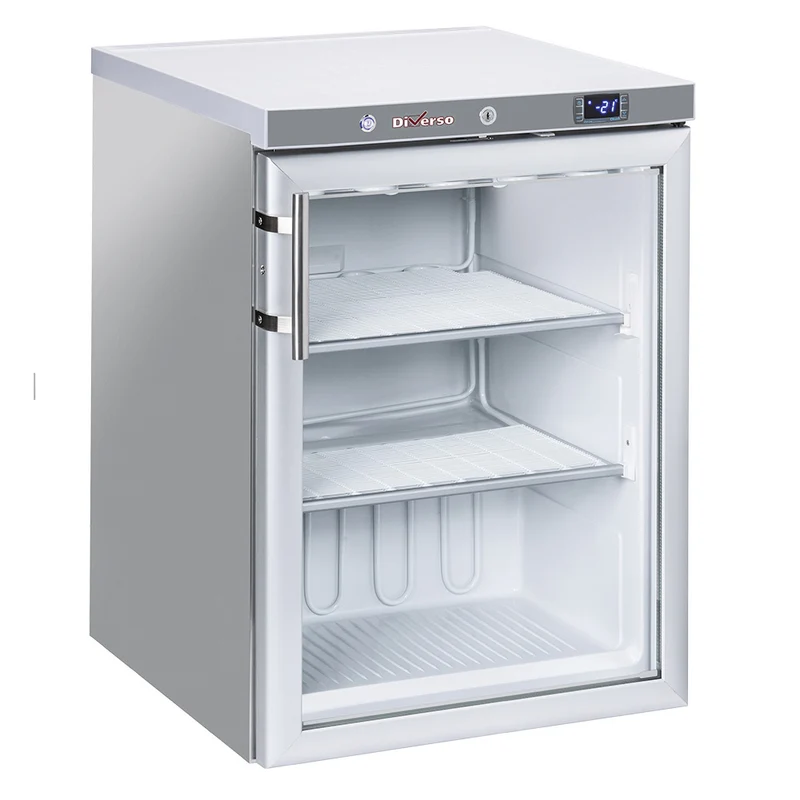 Gastro-Tiefkühlschrank mit Glastür , 200 Liter , Unterbaufähig, WR-NG21-XV