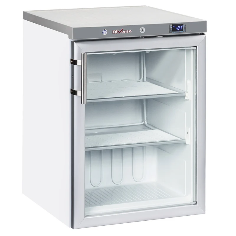 Profi Glastür-Tiefkühlschrank , 200 Liter , Statische Kühlung, WR-NG21-LV