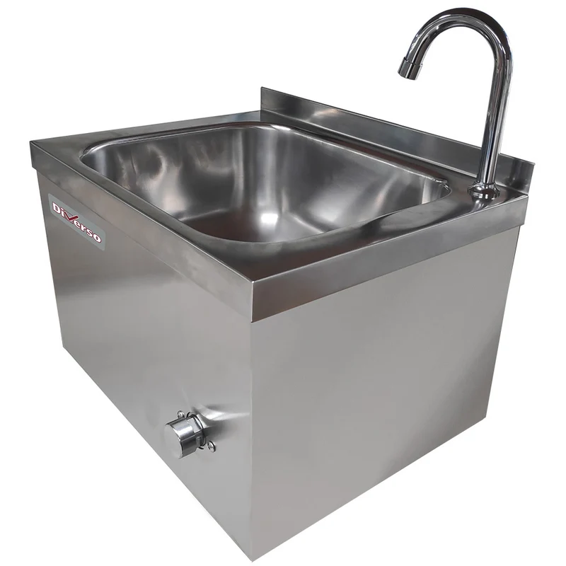 Edelstahl Handwaschbecken mit Kniebedienung , 400x300mm, WR-LV43-PT