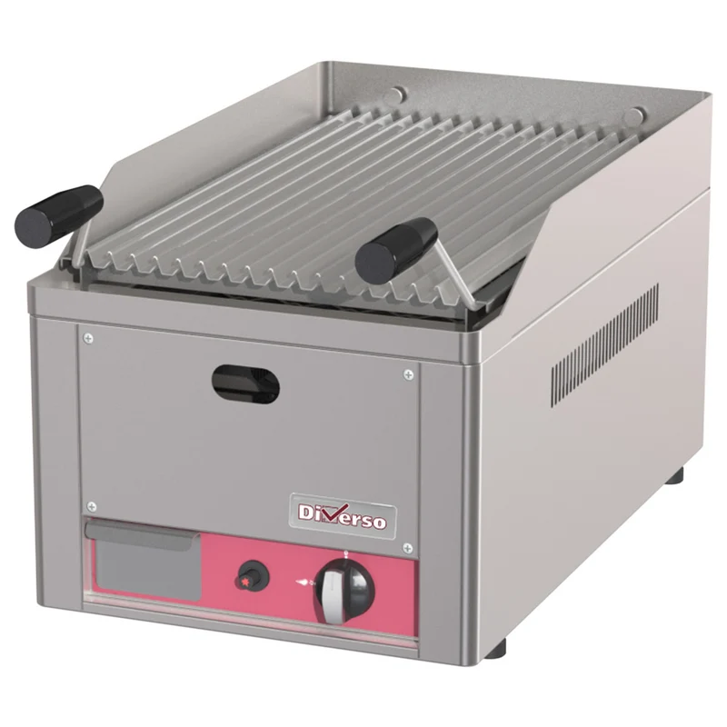 Profi Gas-Lavasteingrill 4 kW , Tischgerät, 33cm breit, WR-GRL-G4