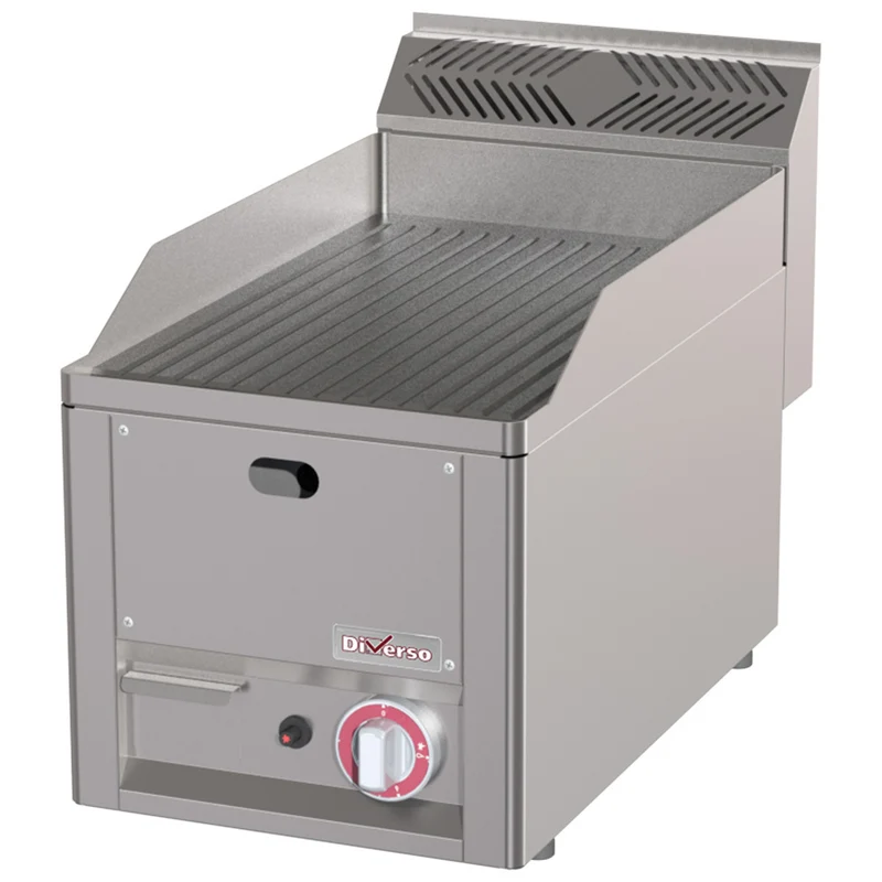 Geriffelte Gas-Grillplatte aus Gusseisen – 33 cm Tischgerät, WR-GPRS-24