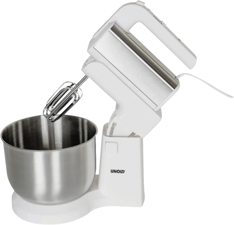 Unold 78720 Handmixer mit Rührschüssel Hannah Handmixer Weiss-Edelstahl