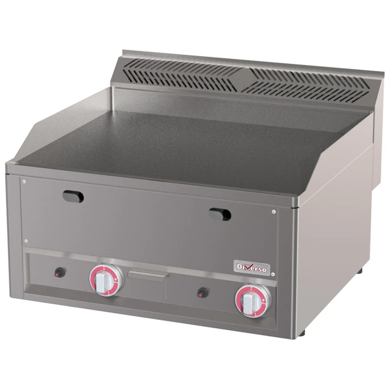 Gas-Griddleplatte Tischgerät – 2 Heizzonen – glatt – 660 mm, WR-GPLD-04