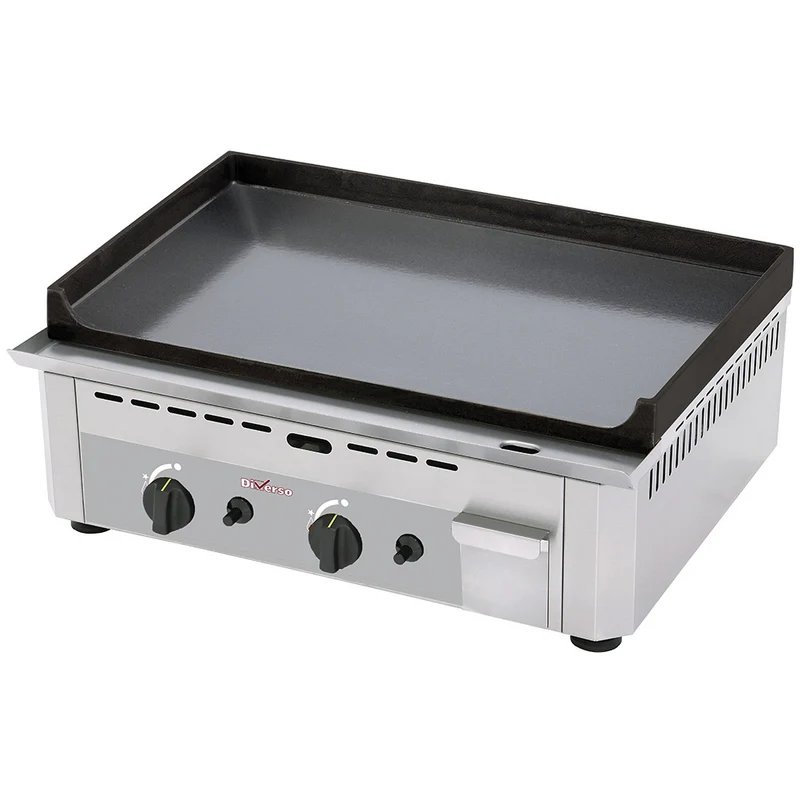 Gas-Grillplatte 60 cm , 2 Heizzonen , Emaillierte Stahlplatte, WR-GP60-SS