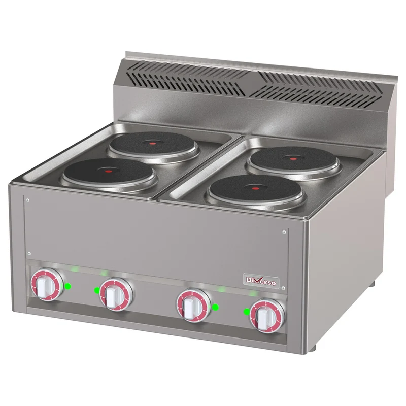 Profi Elektro-Tischherd mit 4 Gusseisen-Kochplatten - 8 kW, WR-E4PT-18
