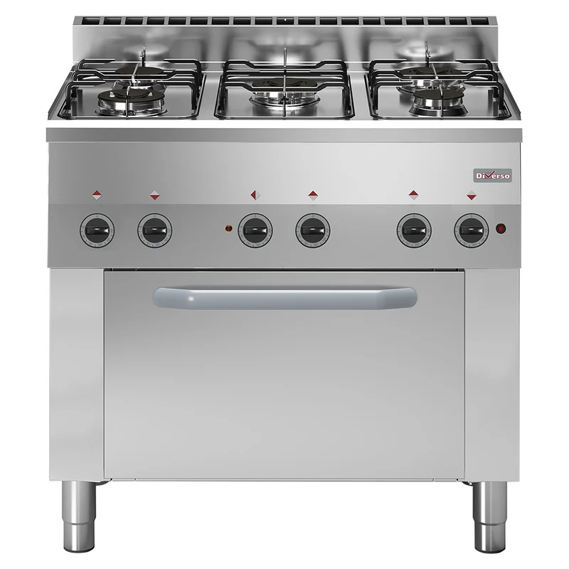 Gasherd 5-flammig mit Elektro-Umluftbackofen 4x GN 1/1, WR-C5FV-65