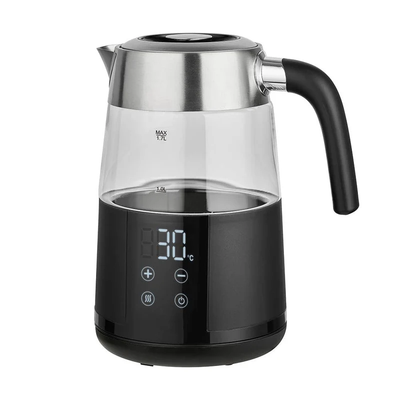 Wasserkocher Borosilikatglas mit variabler Temperatur 1,7 L