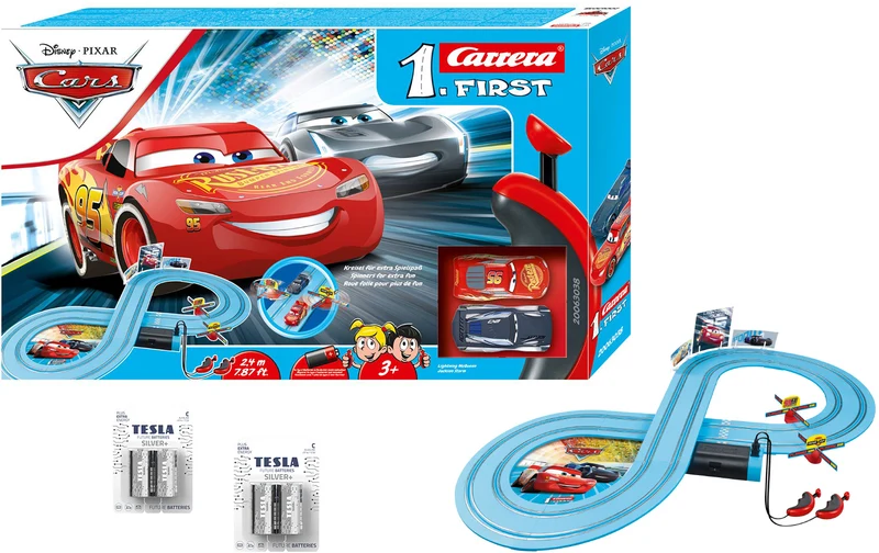 Carrera 20063038 - FIRST Disney·Pixar Cars - Power Duell Rennbahn inkl. 4 Batterien