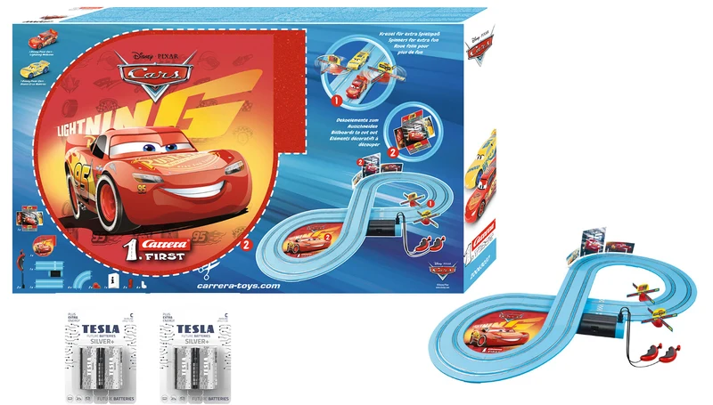 Carrera 20063037 - FIRST Disney Pixar Cars Race of Friends Rennbahn inkl. 4 Batterien