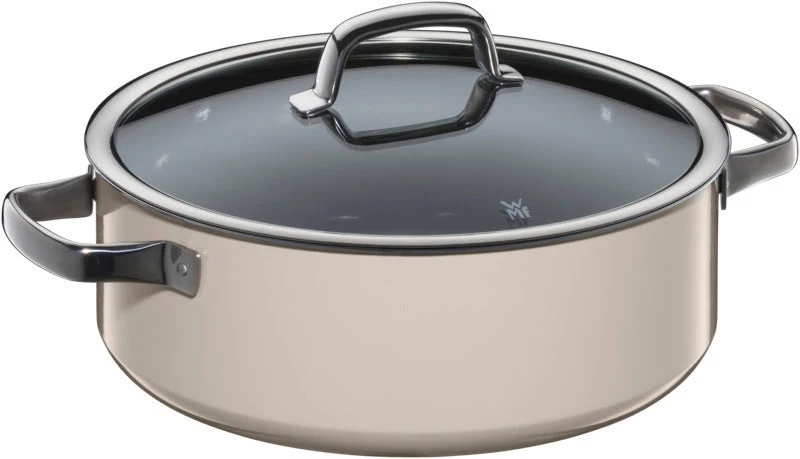 WMF Bratentopf Fusiontec Min, 28cm,Macadamia – Cromargan® Edelstahl 18/10, poliert