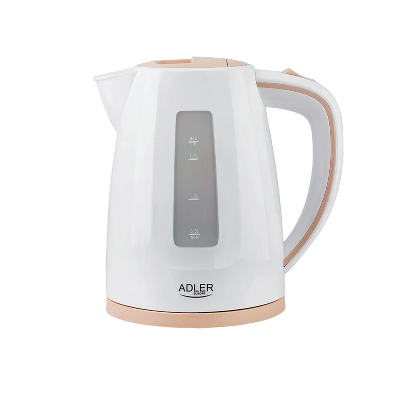 Adler AD 1264 Wasserkocher 1,7 Liter 2200 Watt Kalkfilter weiß / beige