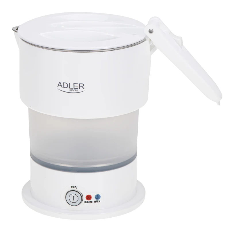 Adler AD 1377 Reise-Wasserkocher 0,6 l Silikon weiss