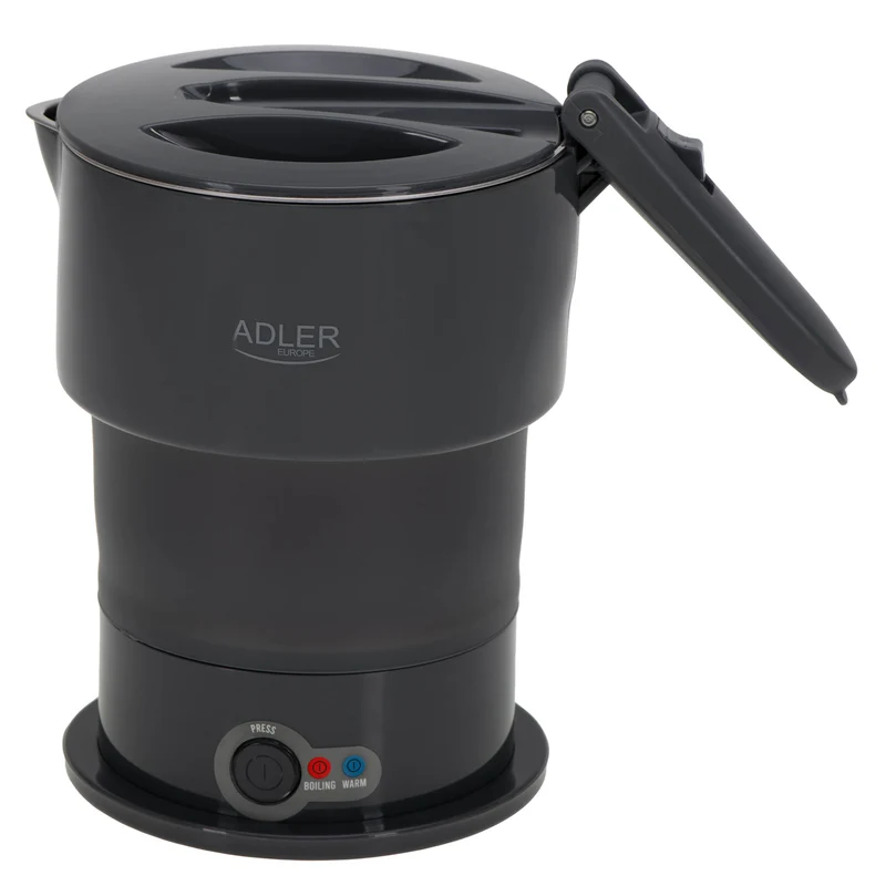 Adler AD 1377 Reise-Wasserkocher 0,6 l Silikon grau