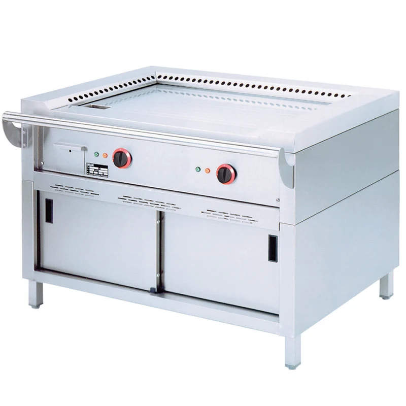 Profi Elektro Teppanyaki Grill 120 cm , 2 Heizzonen & Unterschrank, TPE2-12