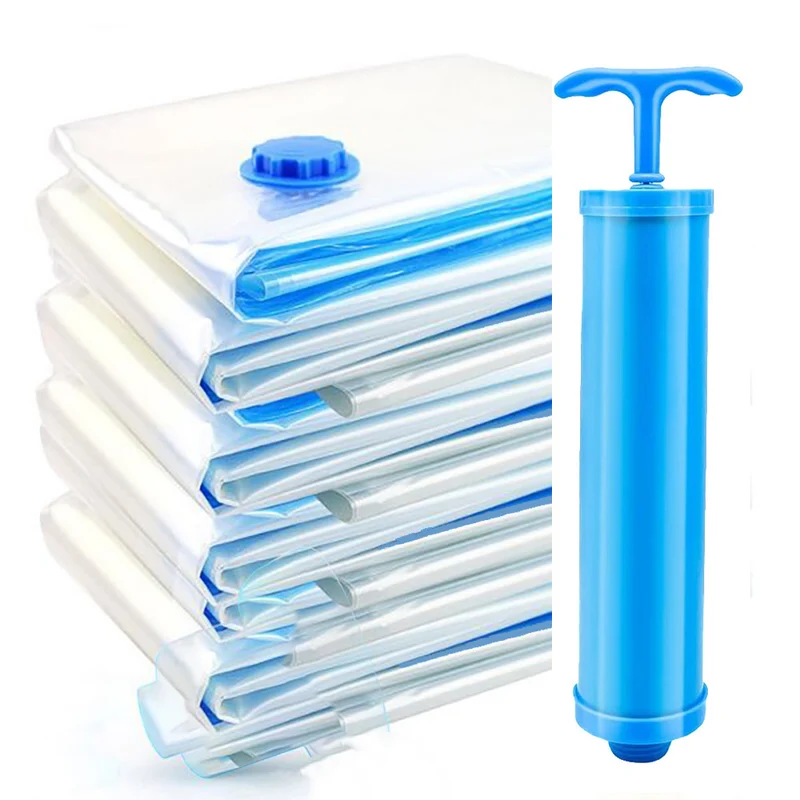 VACKBAGS 7er-Pack Vakuum-Aufbewahrungsbeutel inkl. Pumpe (zufällige Farbe)