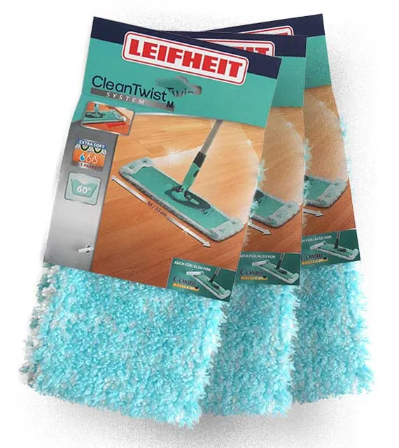 Leifheit 55321 Clean Twist System M extra soft Wischbezug 3er-Pack