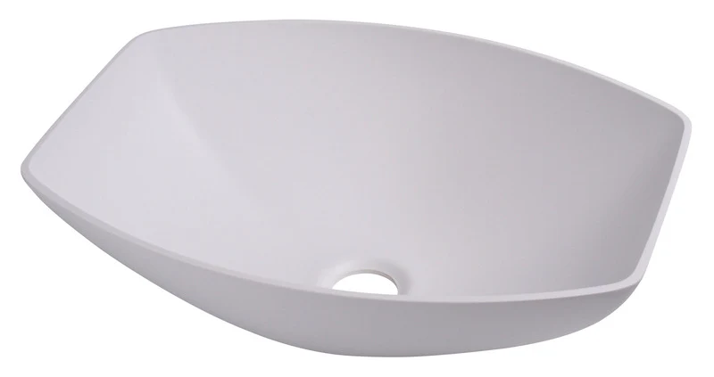 Waschbecken semioval 400 × 300 mm – Weiss, Kunststoff
