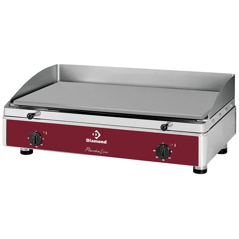 Profi Elektro-Bratplatte glatt - 80 cm - 6 kW - Tischgerät, PLANCHA/3EL-N