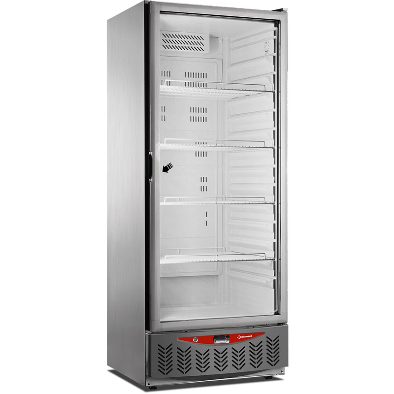 Profi Gastro Umluftkühlschrank 525L mit Glastür , Edelstahl , GN 2/1 & 600x400, PFV55/X-R6G