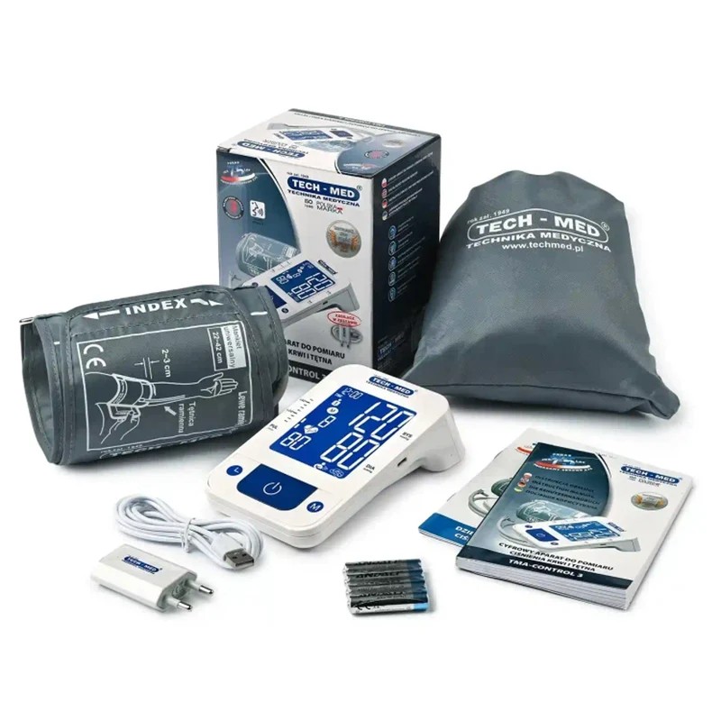 Elektronisches Blutdruckmessgerät, Sprachausgabe, Manschette 22–42 cm, IHB-Anzeige, TMA-CONTROL3, Techmed
